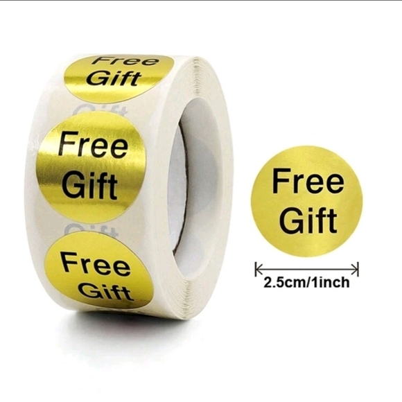 🔹️500pcs/Roll Gold "FREE GIFT" Stickers 1 inch ✨️ - Picture 4 of 5